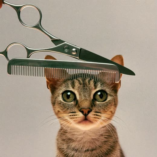 Grooming scissors and a steel comb